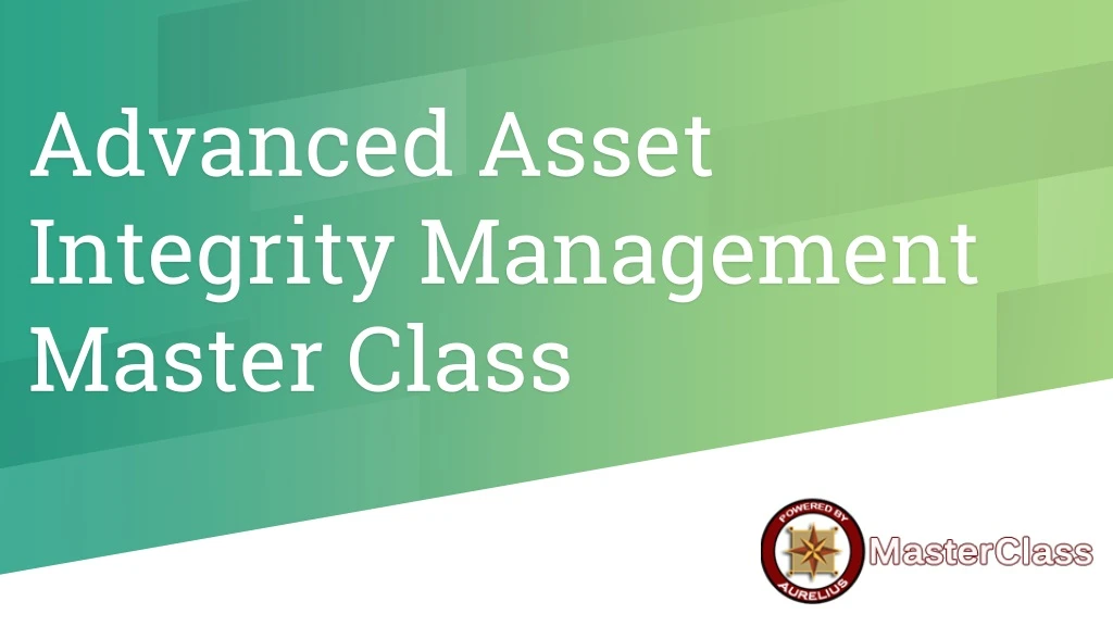 advanced asset integrity management master class