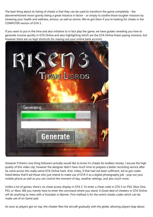 the best thing about its listing of cheats