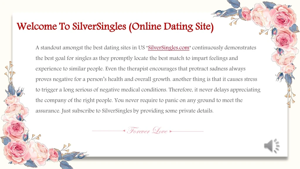 welcome to silversingles online dating site
