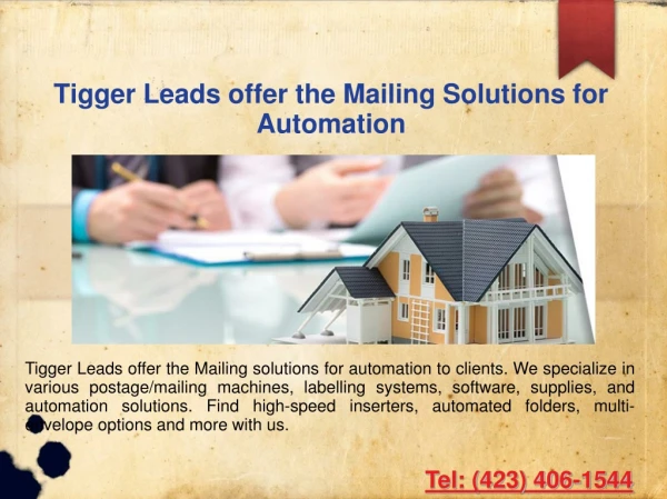 Tigger Leads offer the Mailing Solutions for Automation