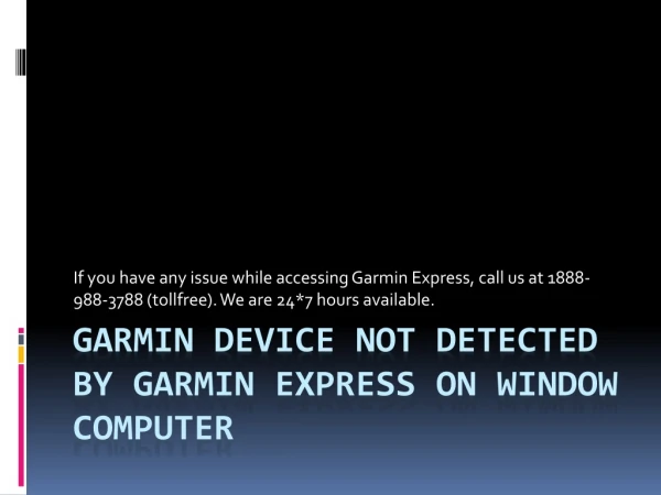 Garmin Device Not Detect by Window Computer
