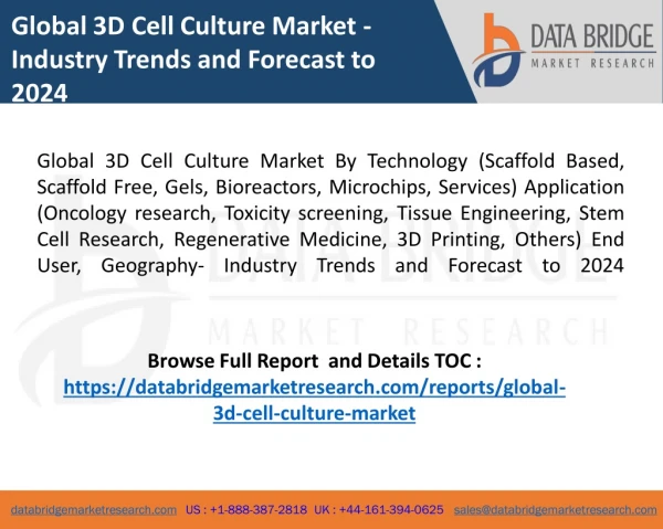 Global 3 d cell culture market ppt
