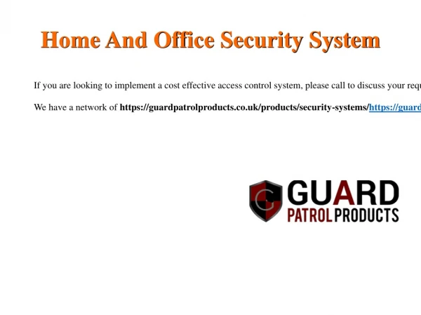 Home And Office Security Systems