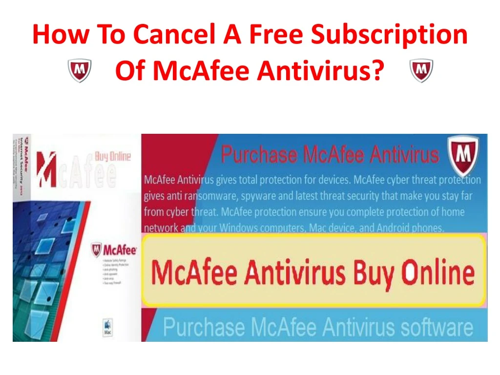 how to cancel a free subscription of mcafee