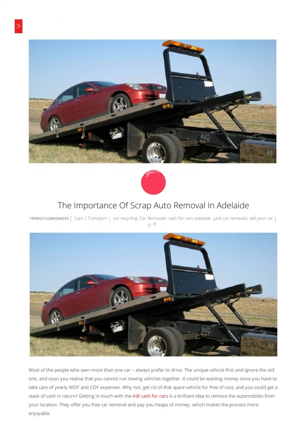 Importance Of Scrap Auto Removal In Adelaide