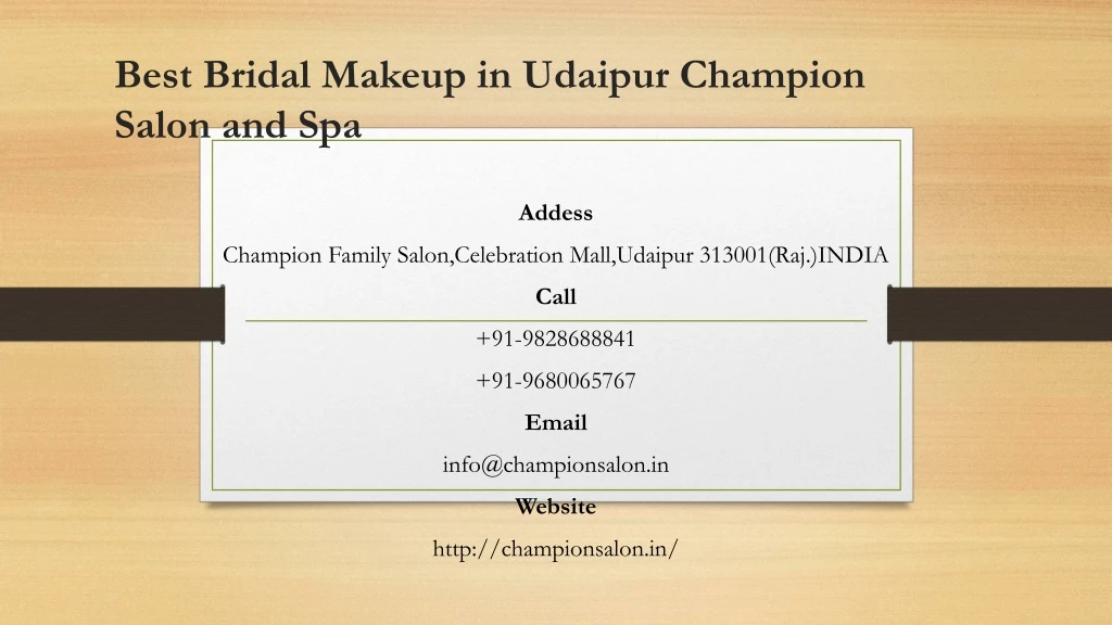 best bridal makeup in udaipur champion salon and spa