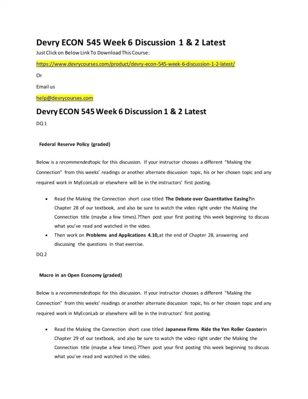 Read the Making the Connection short case titled The Debate over Quantitative Easing?