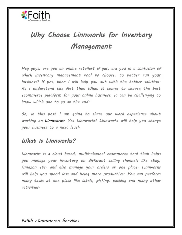 Why Choose Linnworks for Inventory Management
