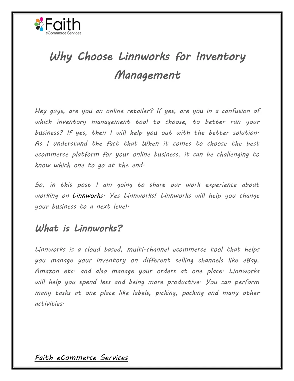 why choose linnworks for inventory management