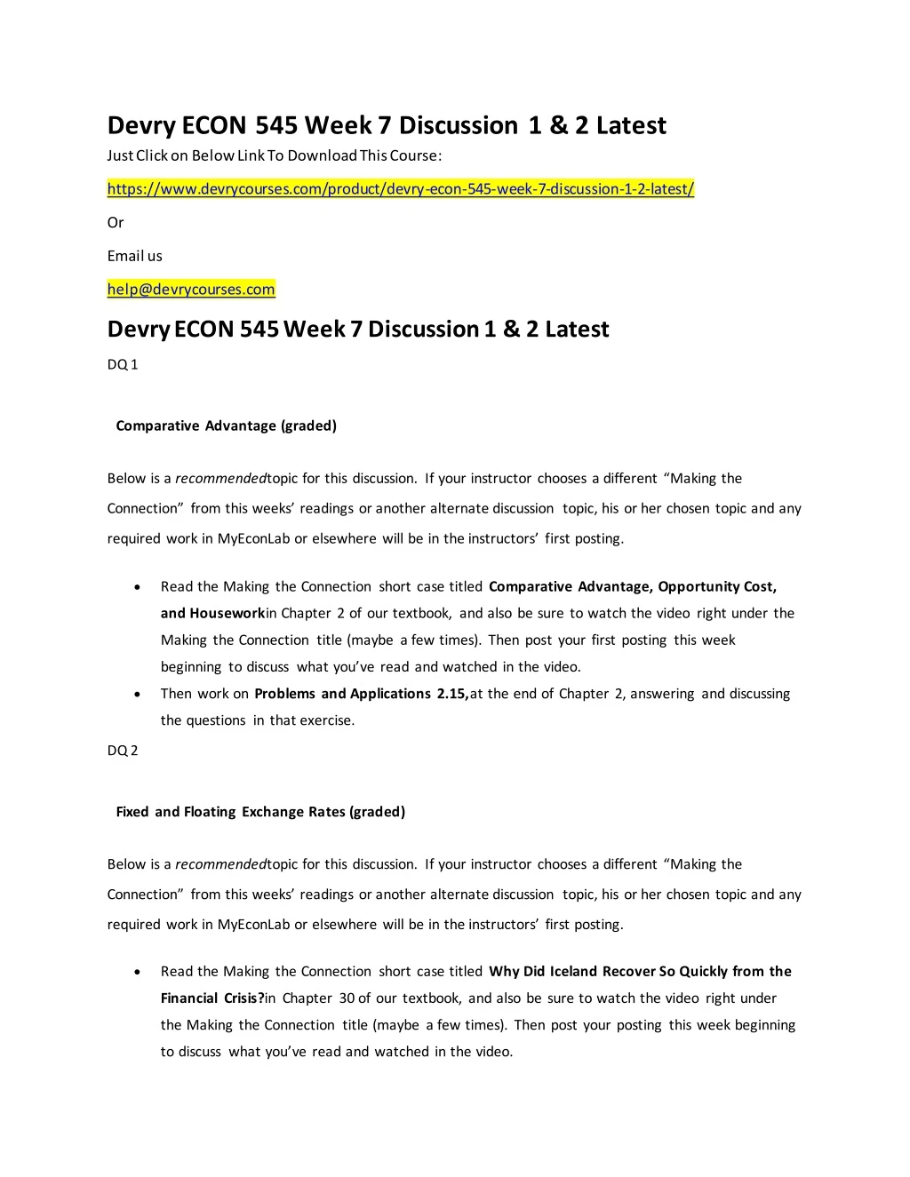 devry econ 545 week 7 discussion 1 2 latest just