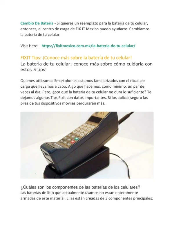 cambio de bater a si quieres un reemplazo para