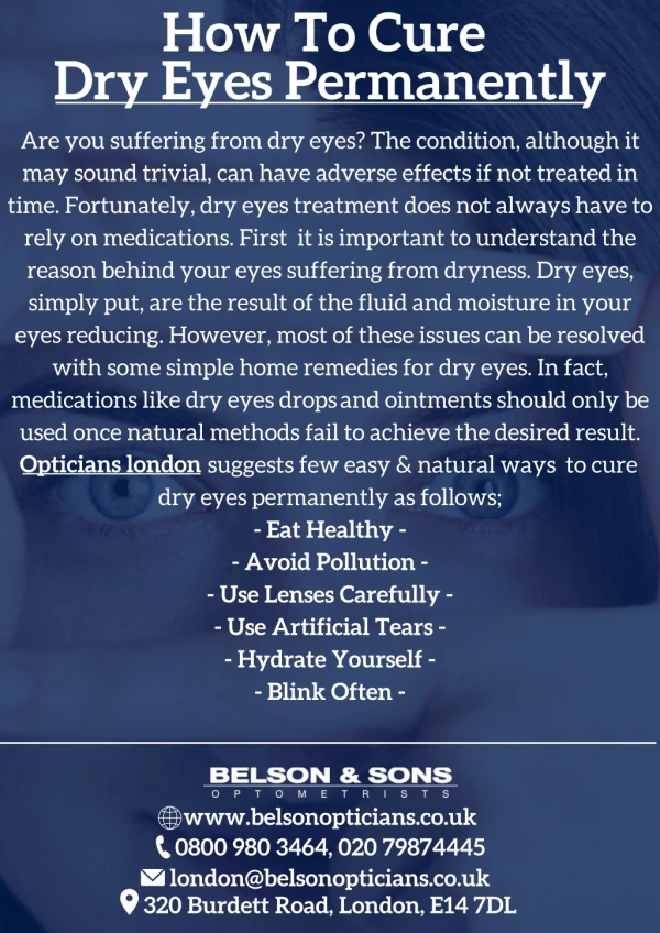 How To Cure Dry Eyes Permanently