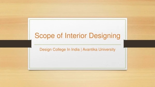 Scope of Interior Designing - Avantika University