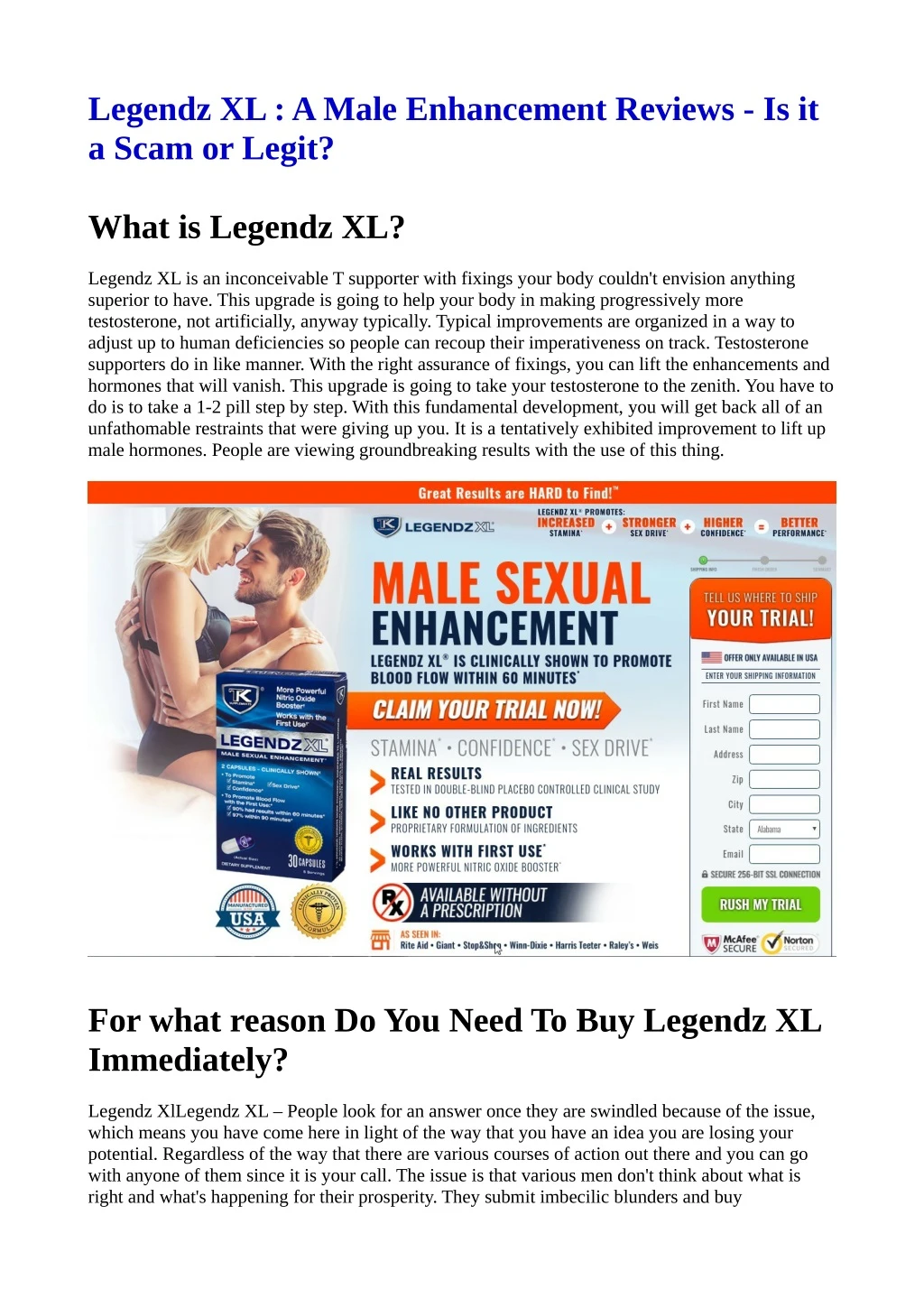 legendz xl a male enhancement reviews