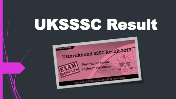 UKSSSC Result 2019 For 100 Jr. Engineer Posts | Check UKSSSC Cut Off