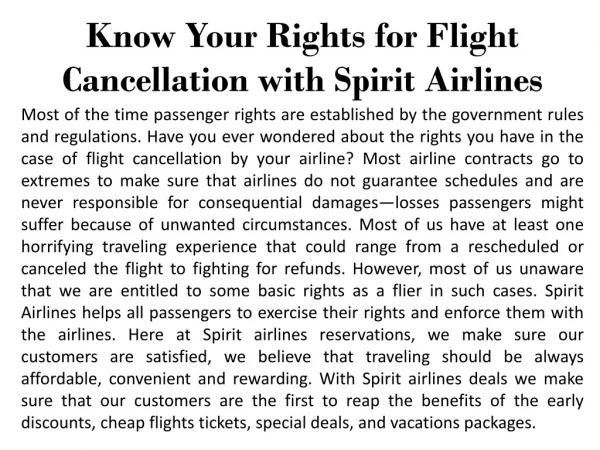 Know Your Rights for Flight Cancellation with Spirit Airlines