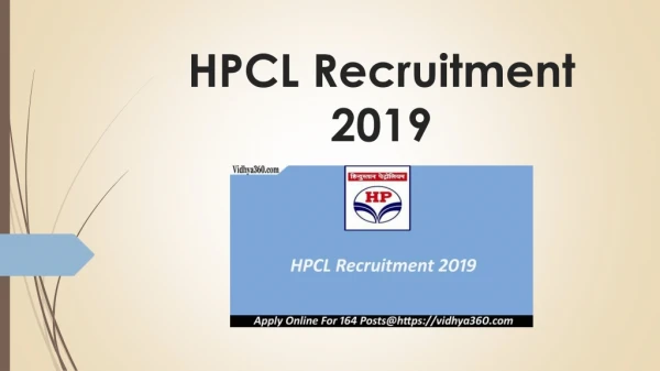 HPCL Recruitment 2019 : Apply For HPCL 164 Project Engineer Posts