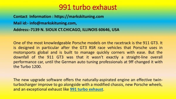 Incredibly Useful 991 turbo exhaust Tips for Small Businesses