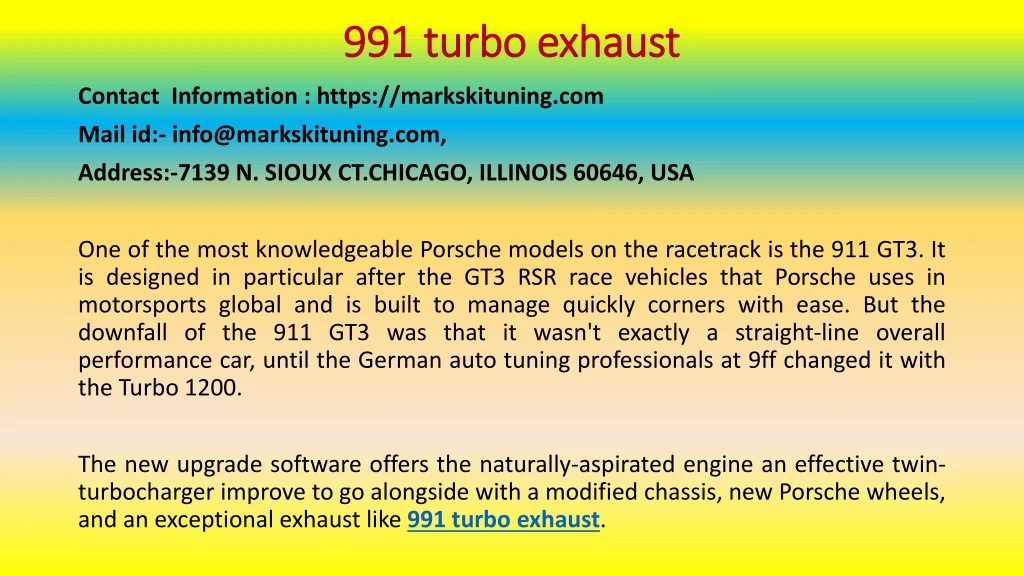 991 turbo exhaust