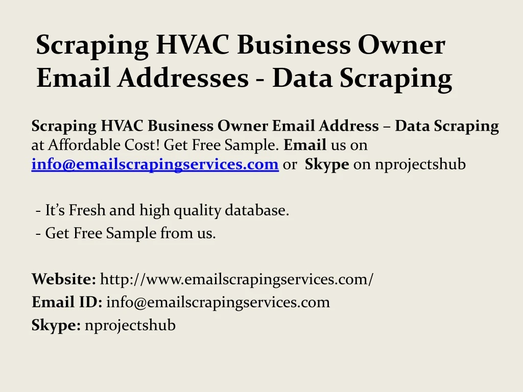 scraping hvac business owner email addresses data scraping