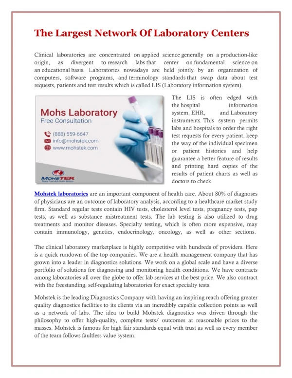 Medical Laboratory Services