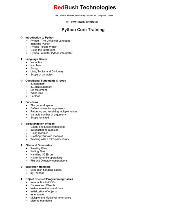 Python Course In Gurgoan