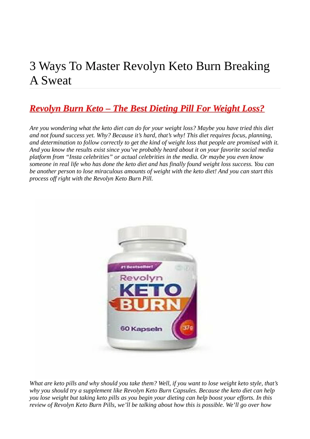 3 ways to master revolyn keto burn breaking