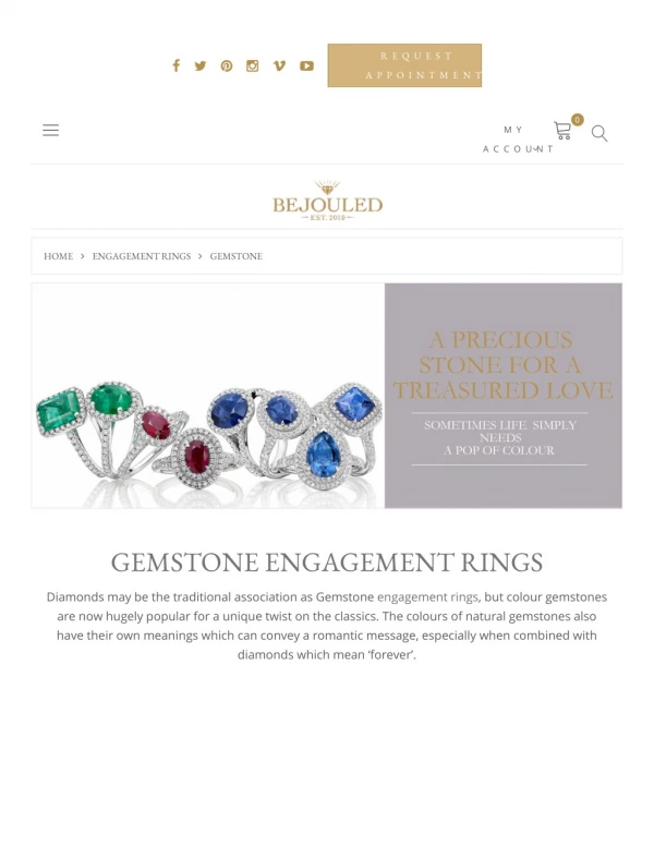 Gemstone Engagement Rings Glasgow - Bejouled Ltd