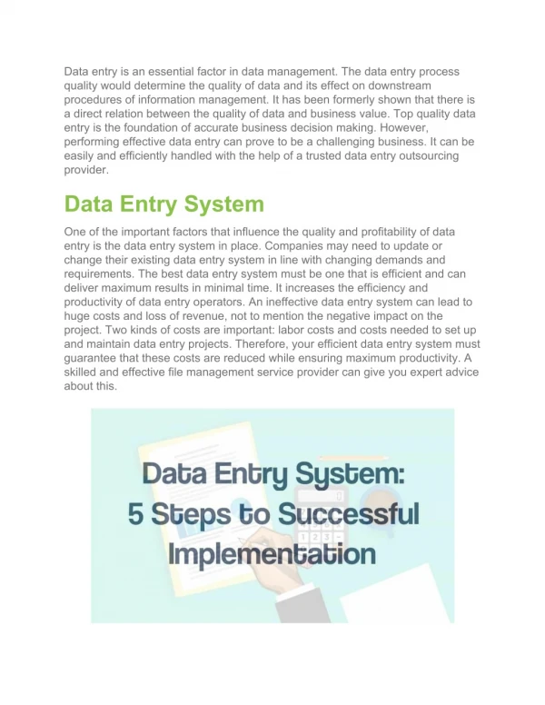 Data Entry System: 5 Steps to Successful Implementation