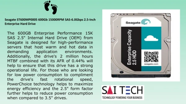 Seagate ST600MP0005 600Gb 15000RPM SAS-6.0Gbps 2.5-Inch Enterprise Hard Drive