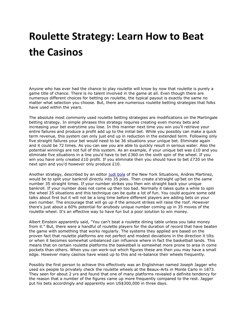 roulette strategy learn how to beat the casinos