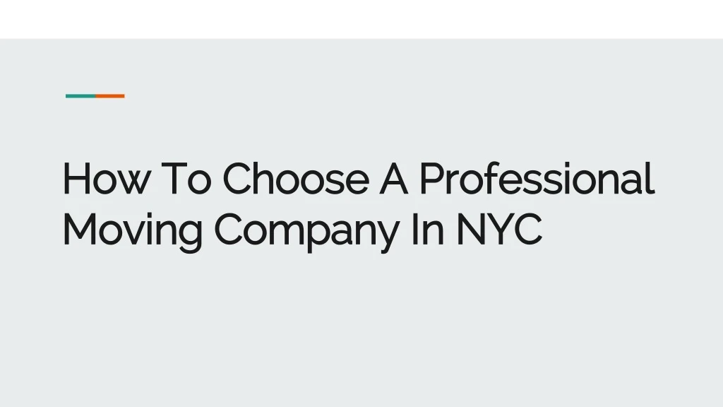 how to choose a professional moving company in nyc