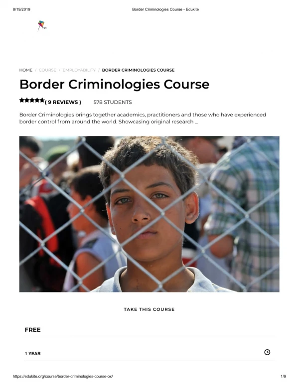 Border Criminologies Course - Edukite