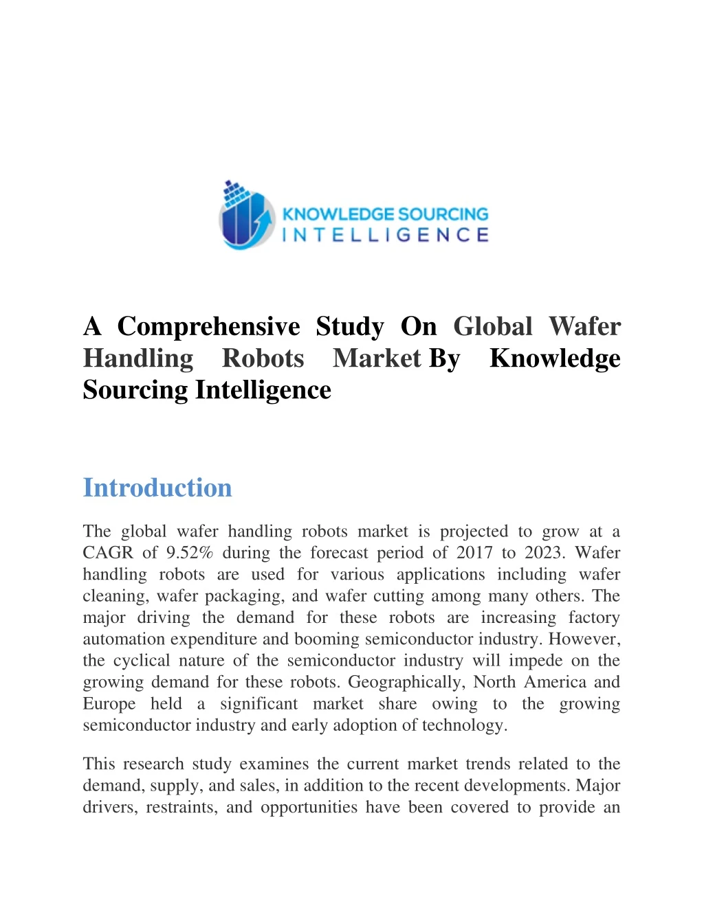 a comprehensive study on global wafer handling