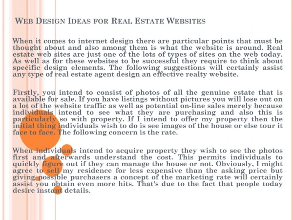 Web Design Ideas for Real Estate Websites