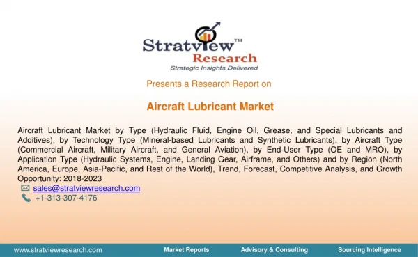 Aircraft Lubricant Market | Forecast upto 2023