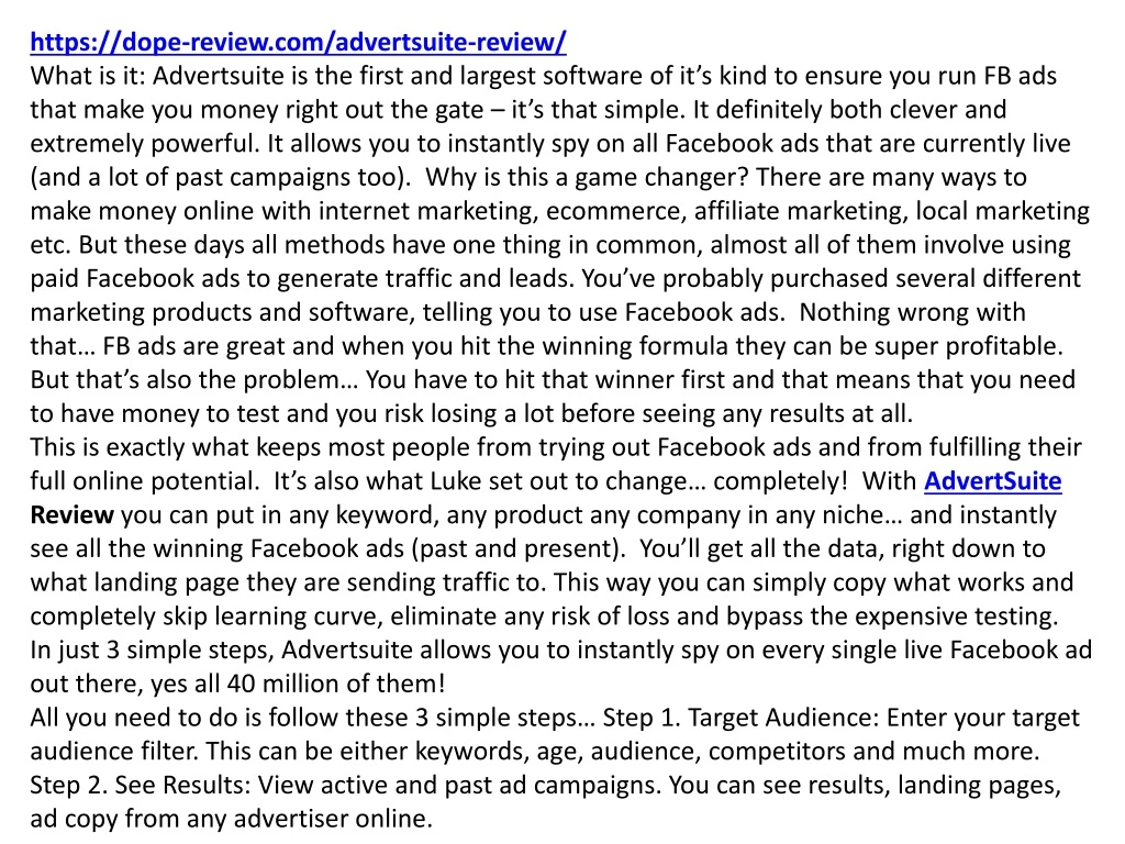 https dope review com advertsuite review what