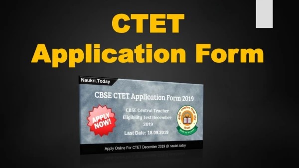 CTET Application Form 2019 | CBSE CTET 2019 December Online form
