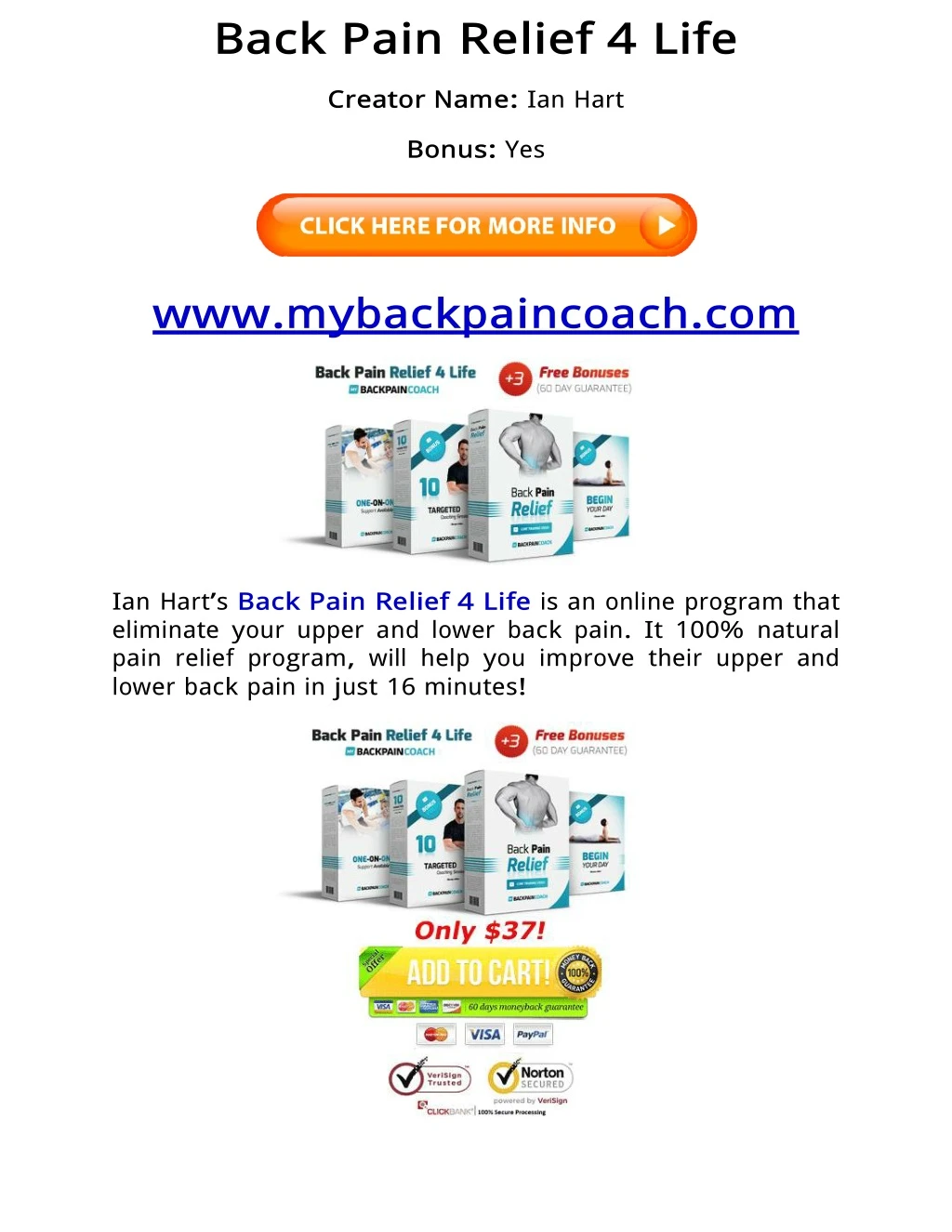 back pain relief 4 life