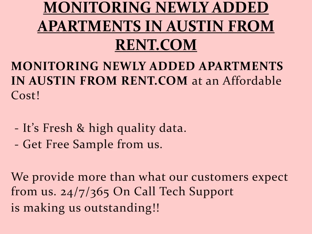 monitoring newly added apartments in austin from rent com