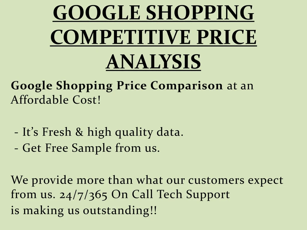 google shopping competitive price analysis