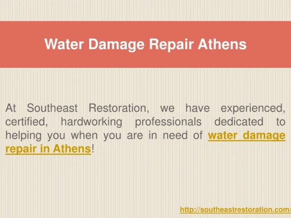 Water Damage Repair Athens.