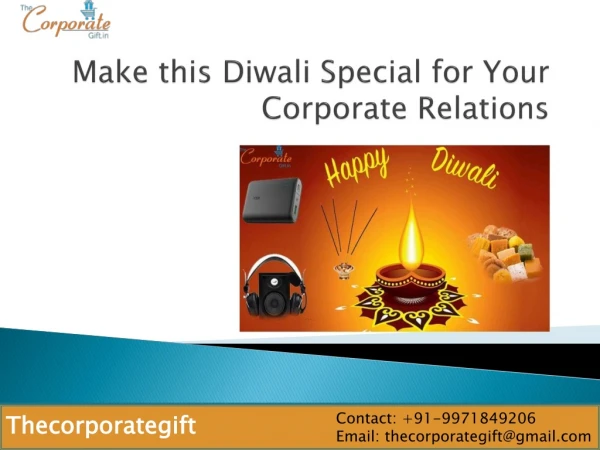 Make this Diwali Special for Your Corporate Relations