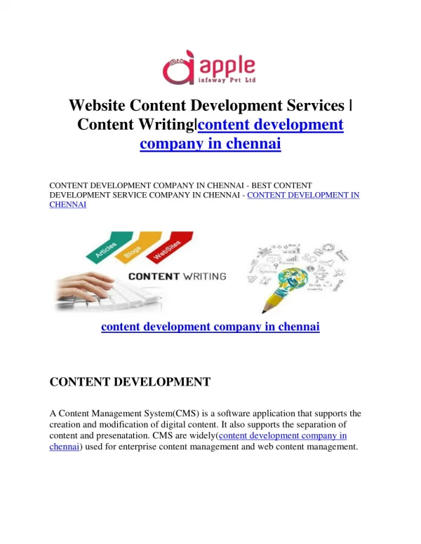 website content development services content