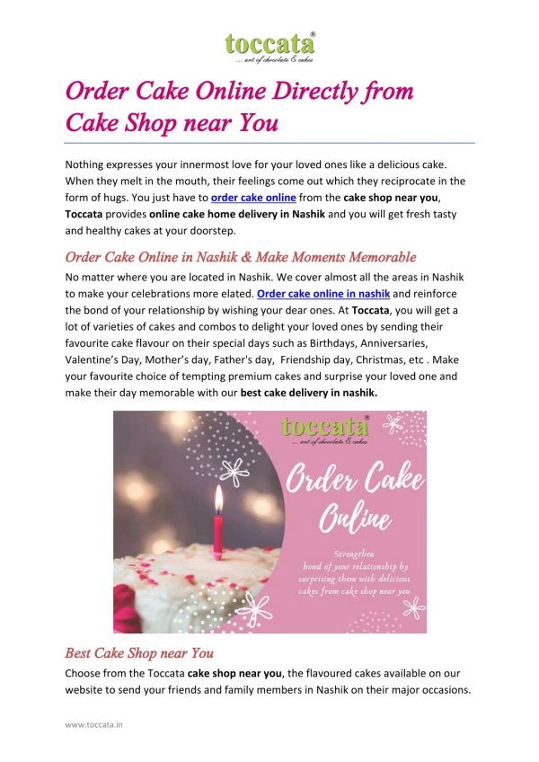Order Cake Online Directly From Cakeshop Near You