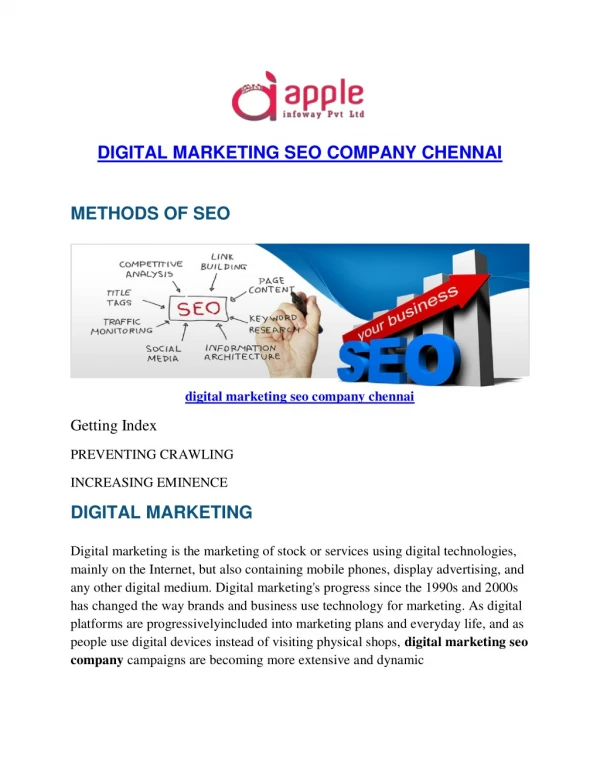 SEO Digital - SEO Company Chennai |Apple Infoway Pvt Ltd