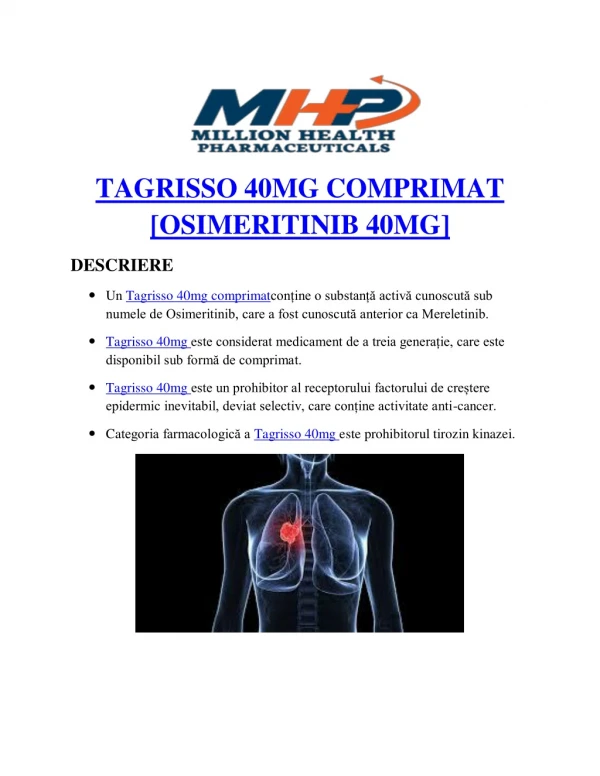 tagrisso 40mg comprimat osimeritinib 40mg