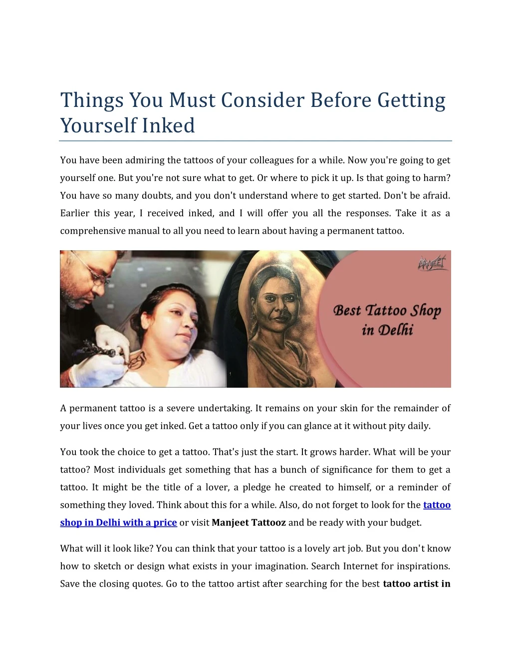 things you must consider before getting yourself