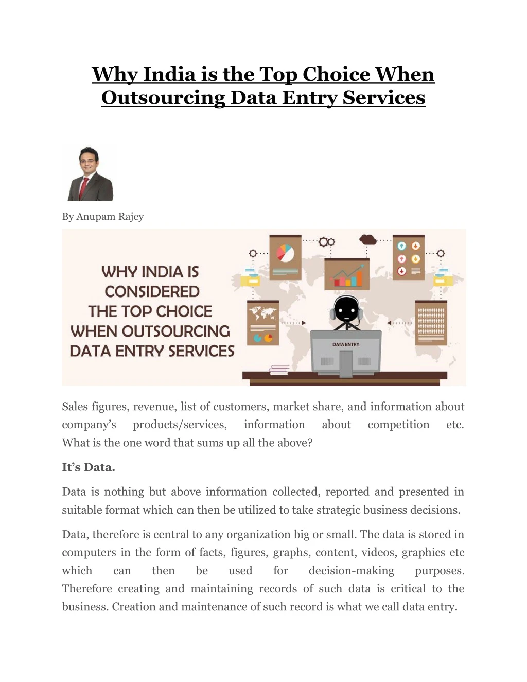 why india is the top choice when outsourcing data