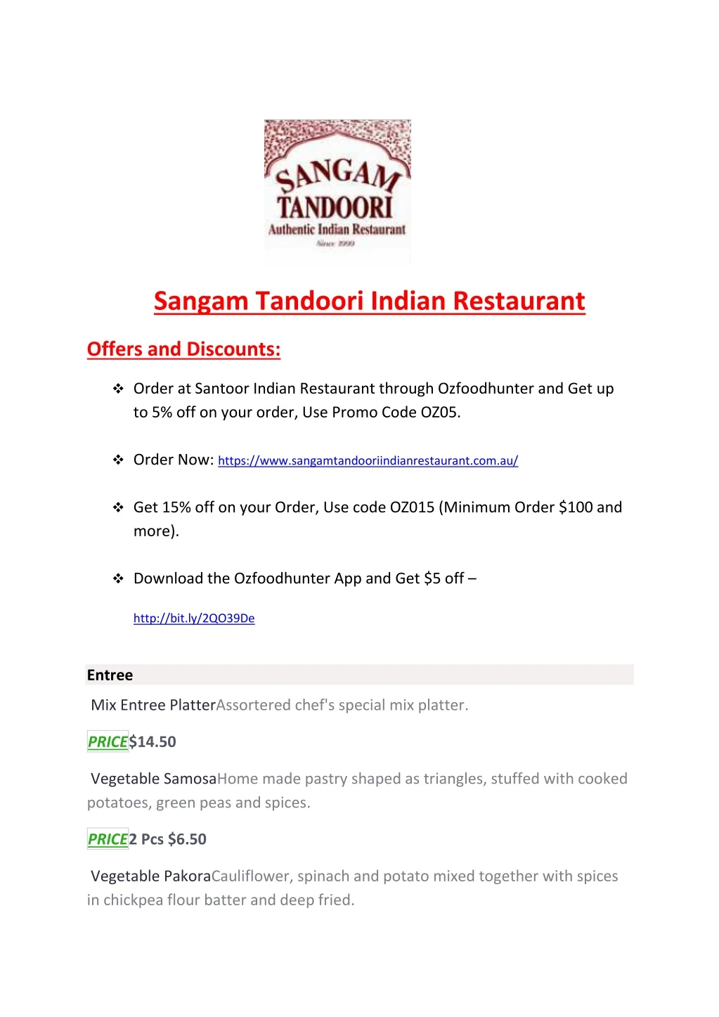 sangam tandoori indian restaurant